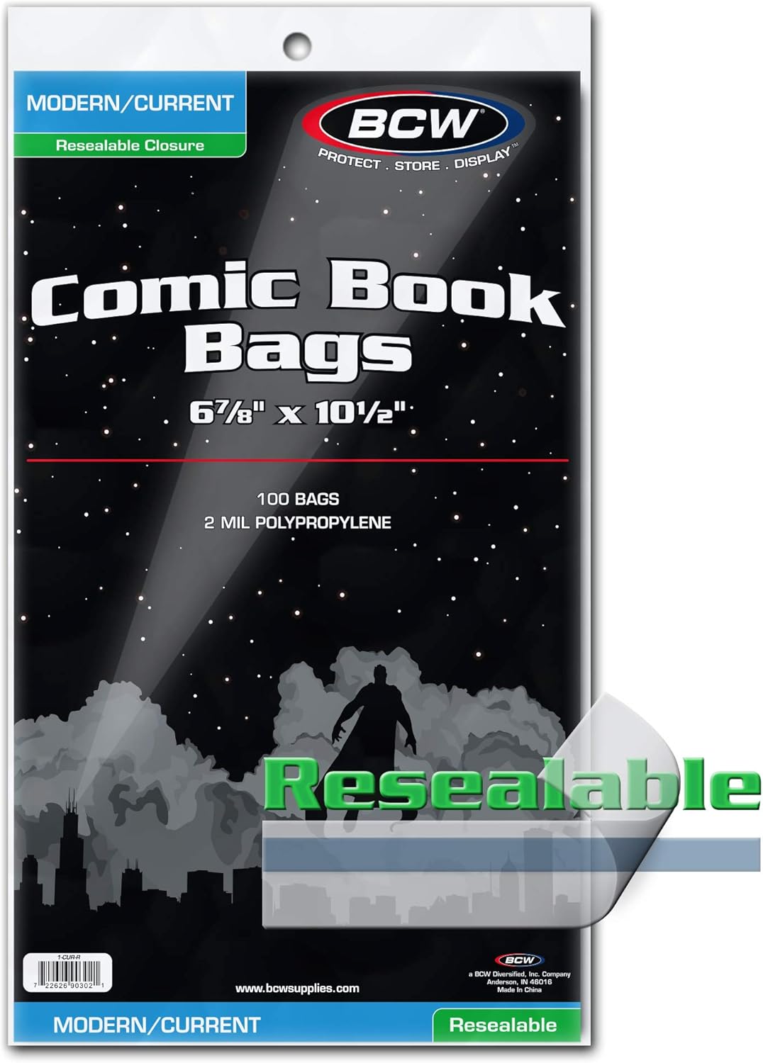 RESEALABLE CURRENT MODERN COMIC BAGS (PACK OF 100)